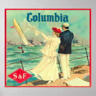 Columbia Oranje label Poster