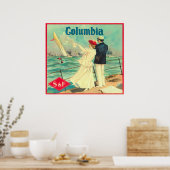 Columbia Oranje label Poster (Keuken)