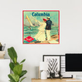Columbia Oranje label Poster (Thuiskantoor)