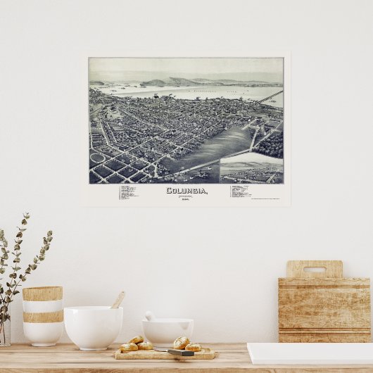 Columbia, PA Panorama - 1894 Poster (Keuken)