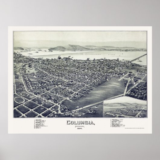 Columbia, PA Panorama - 1894 Poster (Voorkant)