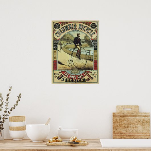 Columbia  Penny Farthing Bicycle Poster (Keuken)