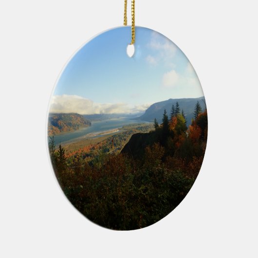 Columbia River Gorge in het najaar Keramisch Ornament (Rechts)
