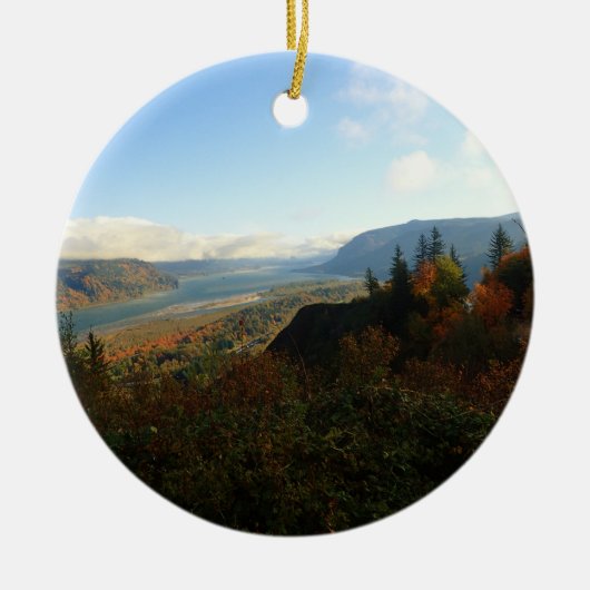 Columbia River Gorge in het najaar Keramisch Ornament (Voorkant)