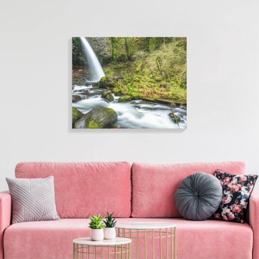 Columbia River Gorge, Ponytail Herfsten Canvas Afdruk (Insitu (Woonkamer))