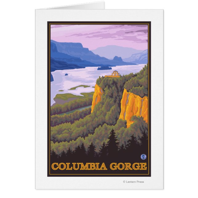 Columbia River Gorge Scene met Crown Point (Voorkant)