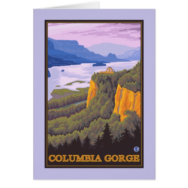 Columbia River Gorge Scene met Crown Point (Voorkant)