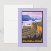 Columbia River Gorge Scene met Crown Point Briefkaart (Voorkant / Achterkant)