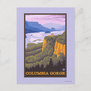 Columbia River Gorge Scene met Crown Point Briefkaart