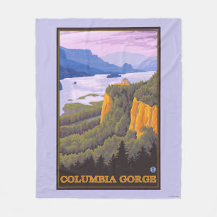 Columbia River Gorge Scene met Crown Point Fleece Deken
