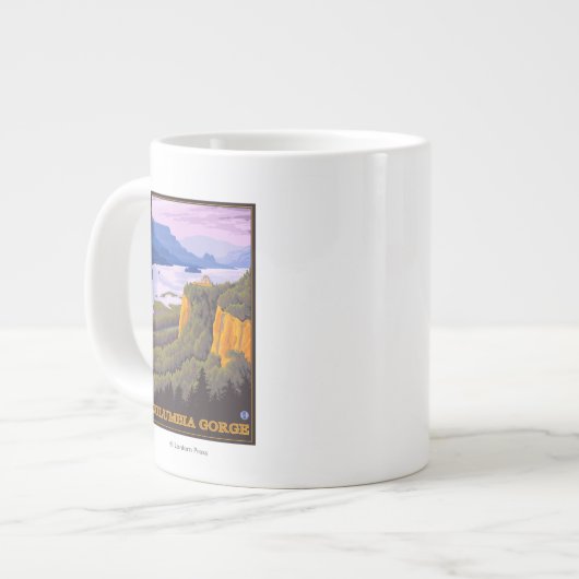 Columbia River Gorge Scene met Crown Point Grote Koffiekop (Links)