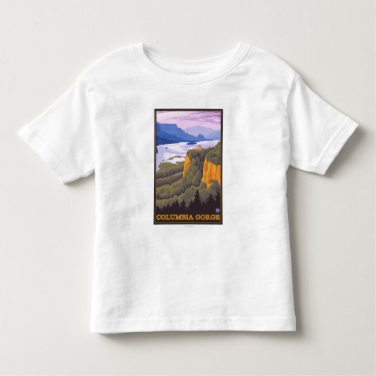 Columbia River Gorge Scene met Crown Point Kinder Shirts (Voorkant)