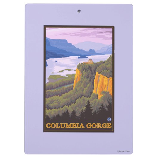 Columbia River Gorge Scene met Crown Point Klembord (Achterkant)