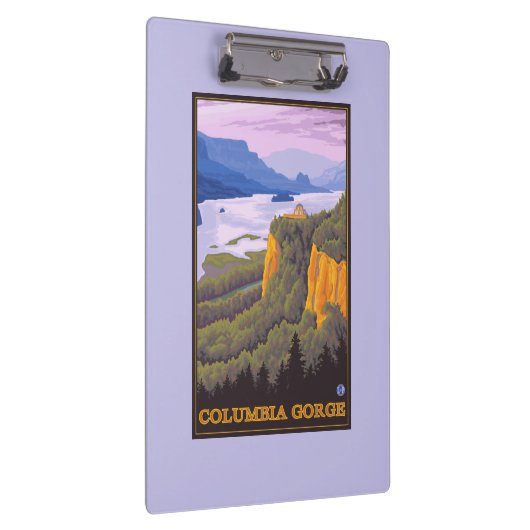 Columbia River Gorge Scene met Crown Point Klembord (Rechts)