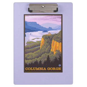 Columbia River Gorge Scene met Crown Point Klembord