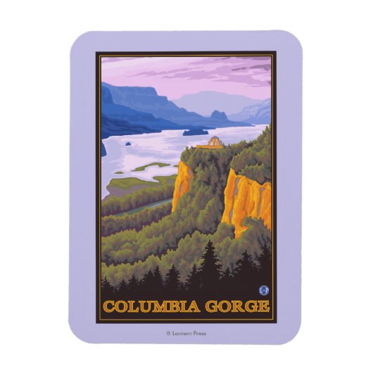 Columbia River Gorge Scene met Crown Point Magneet (Verticaal)