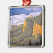 Columbia River Gorge Scene met Crown Point Metalen Ornament (Links)
