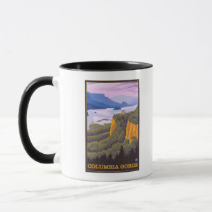 Columbia River Gorge Scene met Crown Point Mok