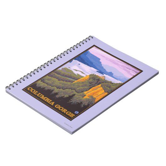 Columbia River Gorge Scene met Crown Point Notitieboek (Linkerzijde)