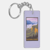 Columbia River Gorge Scene met Crown Point Sleutelhanger (Voorkant Links)