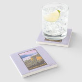 Columbia River Gorge Scene met Crown Point Stenen Onderzetter (Zijkant)