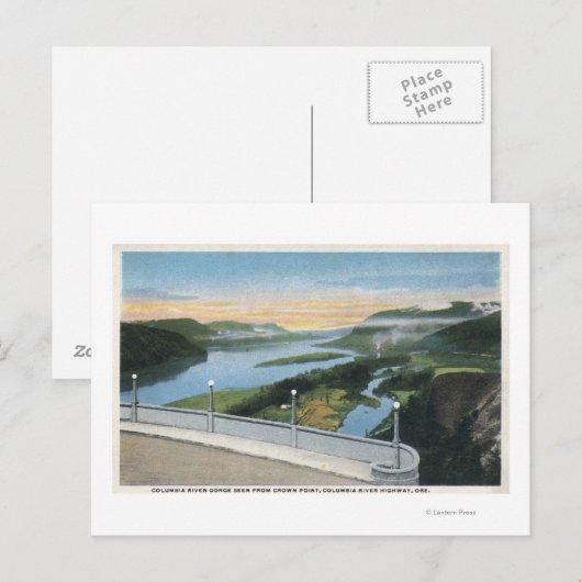 Columbia River Gorge Uitzicht uit Crown Point, Briefkaart (Voorkant / Achterkant)