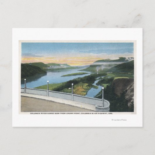 Columbia River Gorge Uitzicht uit Crown Point, Briefkaart (Voorkant)