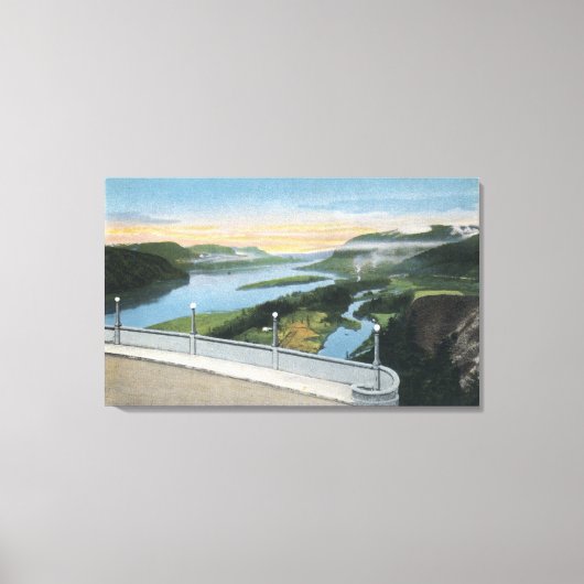 Columbia River Gorge Uitzicht uit Crown Point, Canvas Afdruk (Voorkant)