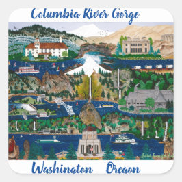 Columbia River Gorge Vierkante Sticker