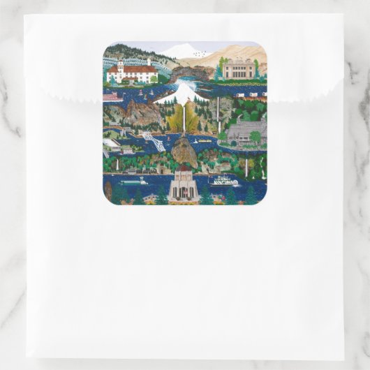 Columbia River Gorge Vierkante Sticker (Tas)