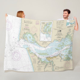 Columbia River Nautische Grafiek 18521 Fleece Deken