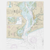 Columbia River Nautische Grafiek 18521 Fleece Deken (Voorkant)