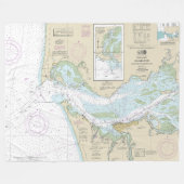 Columbia River Nautische Grafiek 18521 Fleece Deken (Voorkant (Horizontaal))