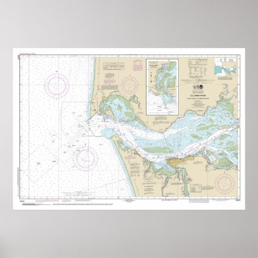 Columbia River Nautische Grafiek 18521 Poster (Voorkant)