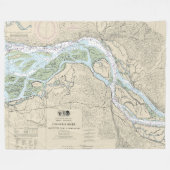 Columbia River Nautische Grafiek 18523 Fleece Deken (Voorkant (Horizontaal))