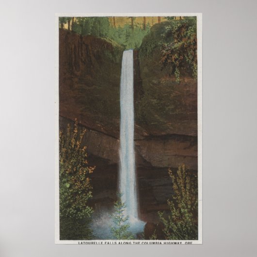 Columbia River, OR - Latourelle Herfst Uitzicht #3 Poster (Voorkant)
