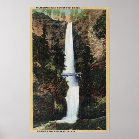 Columbia River, OR - Multnomah Herfsten en Benson Poster (Voorkant)