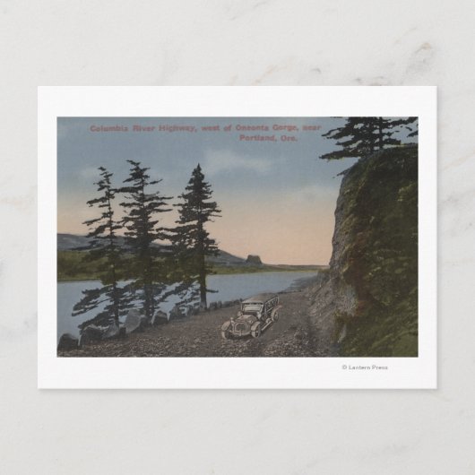 Columbia River, Oregon - Highway West of Oneonta Briefkaart (Voorkant)