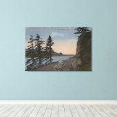 Columbia River, Oregon - Highway West of Oneonta Canvas Afdruk (Insitu (Houten vloer))