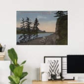 Columbia River, Oregon - Highway West of Oneonta Poster (Thuiskantoor)