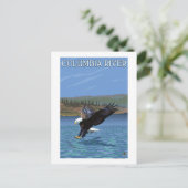 Columbia River, Washington Eagle Diving Briefkaart (Staand voorkant)