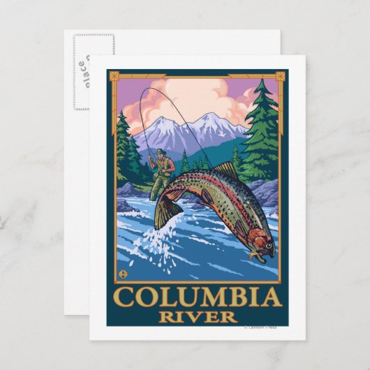 Columbia River, WashingtonFly Vist Scene Briefkaart (Voorkant / Achterkant)