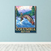 Columbia River, WashingtonFly Vist Scene Canvas Afdruk (Insitu (Houten vloer))