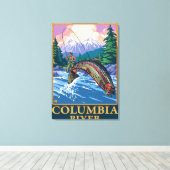 Columbia River, WashingtonFly Vist Scene Canvas Afdruk (Insitu (Houten vloer))