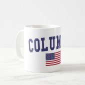 Columbia SC Amerikaanse vlag Koffiemok (Voorkant links)