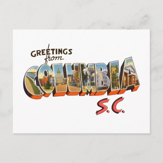Columbia SC Briefkaart (Voorkant)