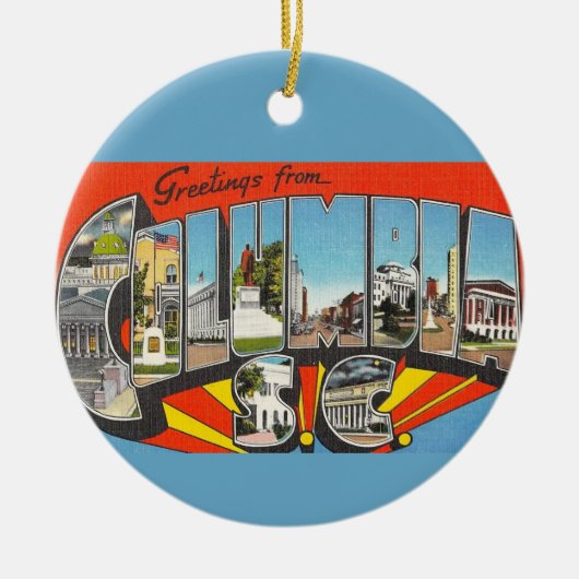 Columbia SC Groet Keramisch Ornament (Voorkant)
