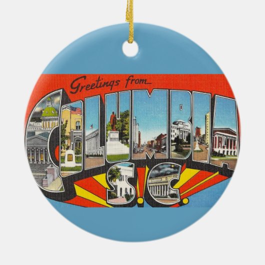 Columbia SC Groet Keramisch Ornament (Achterkant)