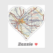 Columbia SC  kaart Sticker (Vel)