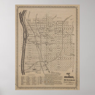  Columbia SC Map (1901) Poster